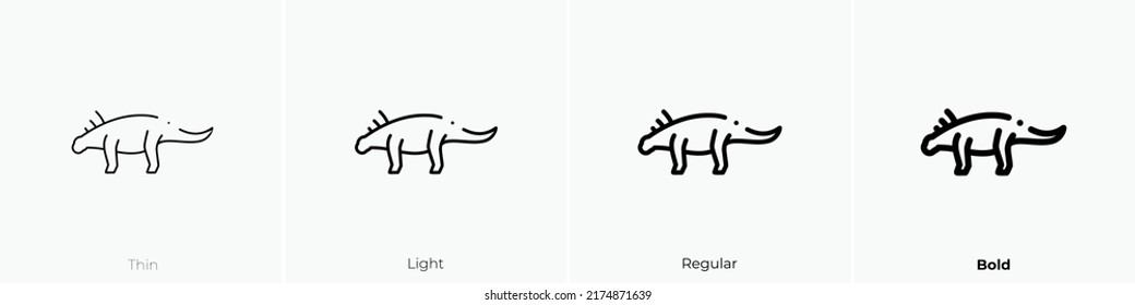 dinosaur icon. Thin, Light Regular And Bold style design isolated on white background