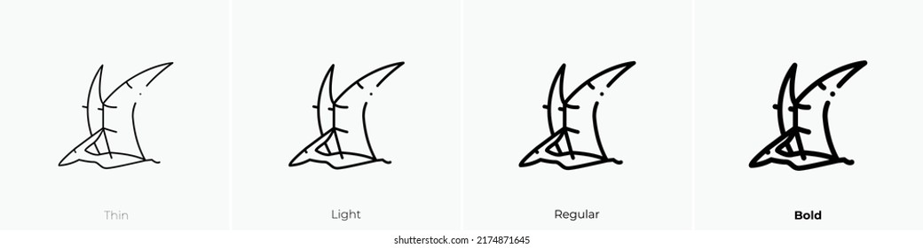 dinosaur icon. Thin, Light Regular And Bold style design isolated on white background