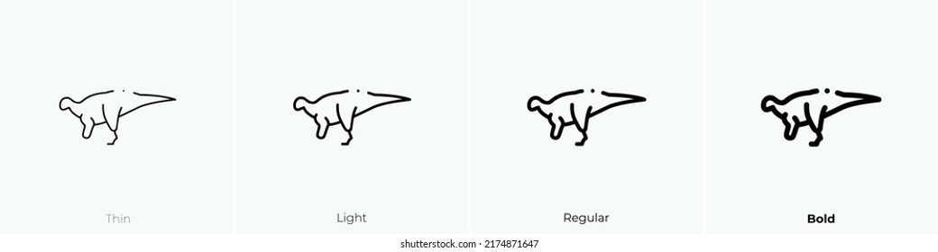 dinosaur icon. Thin, Light Regular And Bold style design isolated on white background