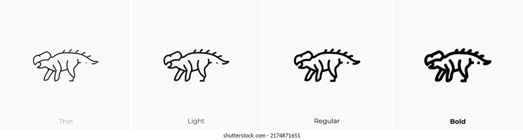 dinosaur icon. Thin, Light Regular And Bold style design isolated on white background