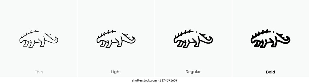 dinosaur icon. Thin, Light Regular And Bold style design isolated on white background