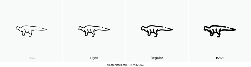 dinosaur icon. Thin, Light Regular And Bold style design isolated on white background