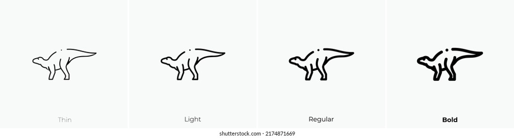 dinosaur icon. Thin, Light Regular And Bold style design isolated on white background