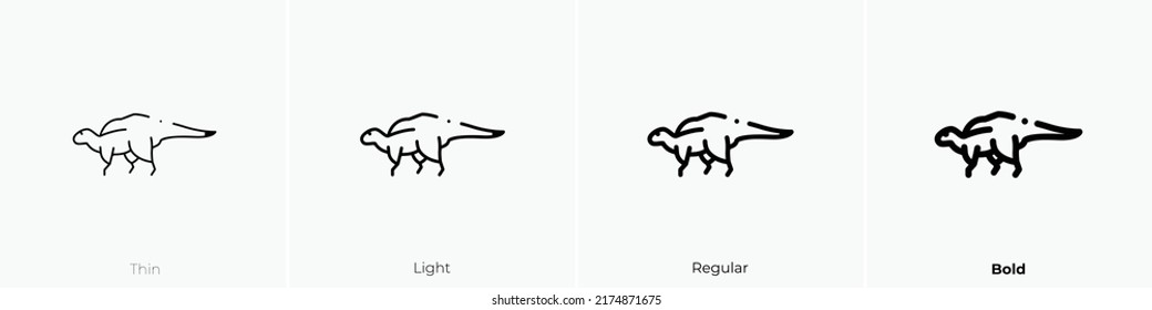 dinosaur icon. Thin, Light Regular And Bold style design isolated on white background