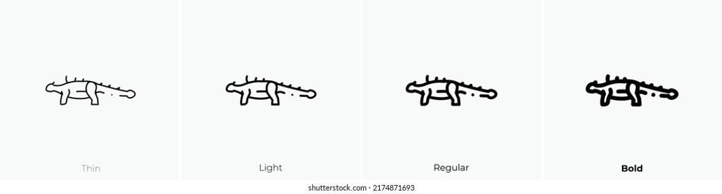 dinosaur icon. Thin, Light Regular And Bold style design isolated on white background