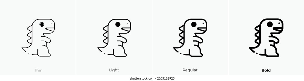 dinosaur icon. Thin, Light Regular And Bold style design isolated on white background