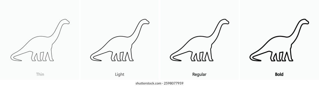 Dinosaur icon. Thin, Light Regular And Bold style design isolated on white background