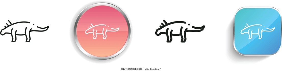 dinosaur icon. Thin Linear, Regular and Button Style Design Isolated On White Background