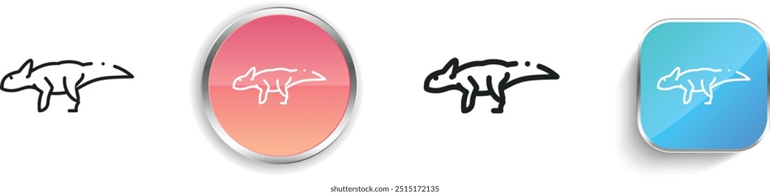 dinosaur icon. Thin Linear, Regular and Button Style Design Isolated On White Background