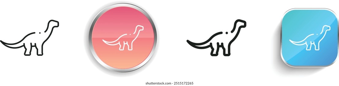 dinosaur icon. Thin Linear, Regular and Button Style Design Isolated On White Background