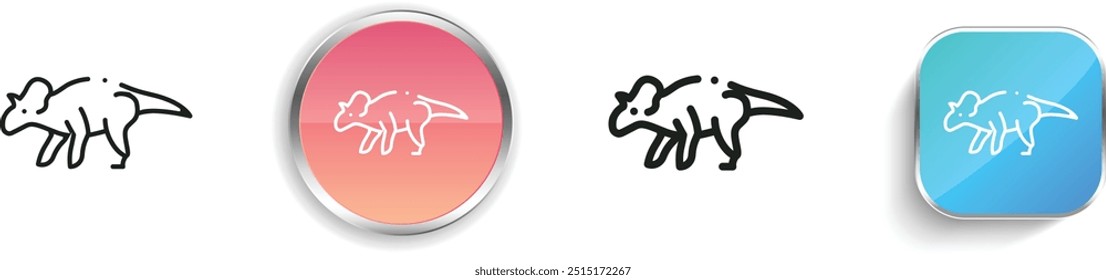 dinosaur icon. Thin Linear, Regular and Button Style Design Isolated On White Background