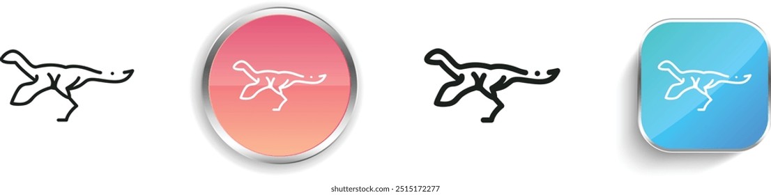 dinosaur icon. Thin Linear, Regular and Button Style Design Isolated On White Background