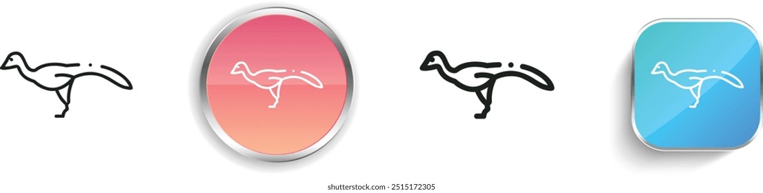 ícone do dinossauro. Design fino, linear, regular e estilo botão isolado no fundo branco