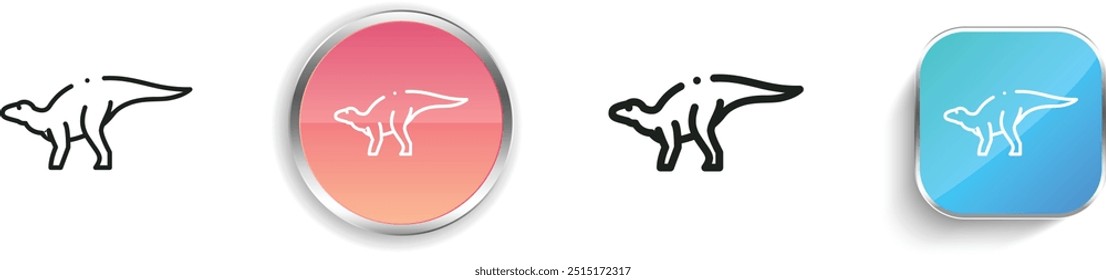 dinosaur icon. Thin Linear, Regular and Button Style Design Isolated On White Background