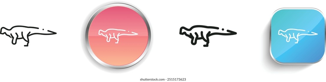 dinosaur icon. Thin Linear, Regular and Button Style Design Isolated On White Background