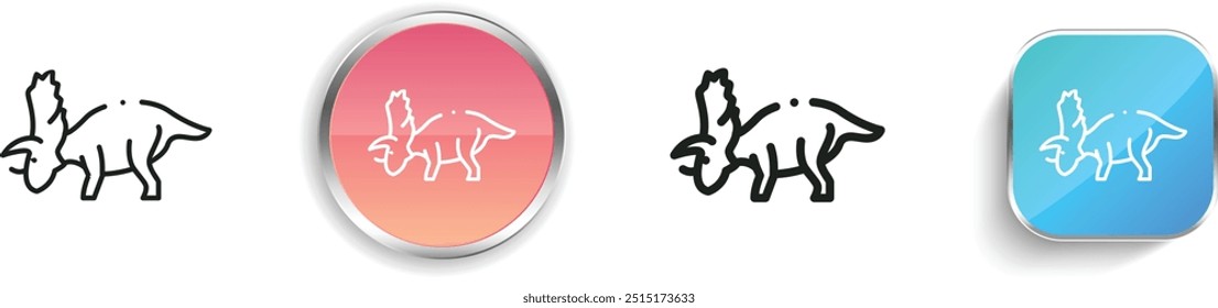 dinosaur icon. Thin Linear, Regular and Button Style Design Isolated On White Background