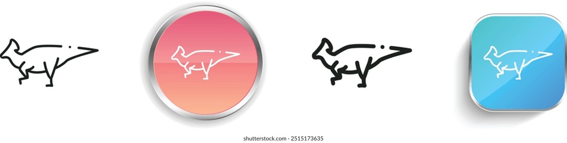 dinosaur icon. Thin Linear, Regular and Button Style Design Isolated On White Background