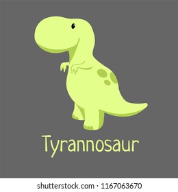 Dinosaur icon (tyrannosaur) in flat style in pastel color for dark background to design dino party, children holiday, dinosaurus related materials. For card, poster, banner, logo. Jurassic park theme