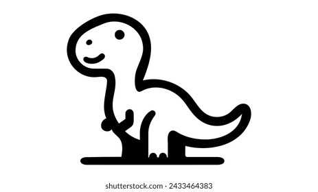 Ilustración del vector del icono del dinosaurio sobre fondo blanco