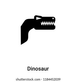 Dinosaur icon vector isolated on white background, logo concept of Dinosaur sign on transparent background, filled black symbol