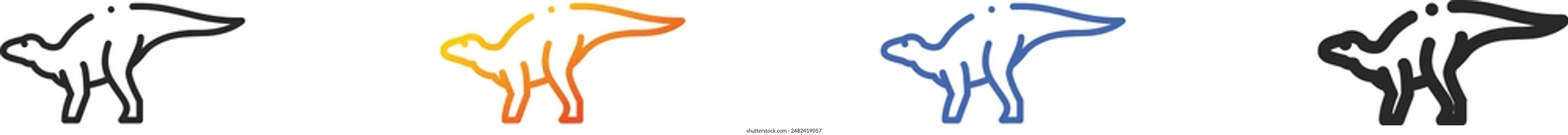 dinosaur icon.Thin Linear, Gradient, Blue Stroke and bold Style Design Isolated On White Background