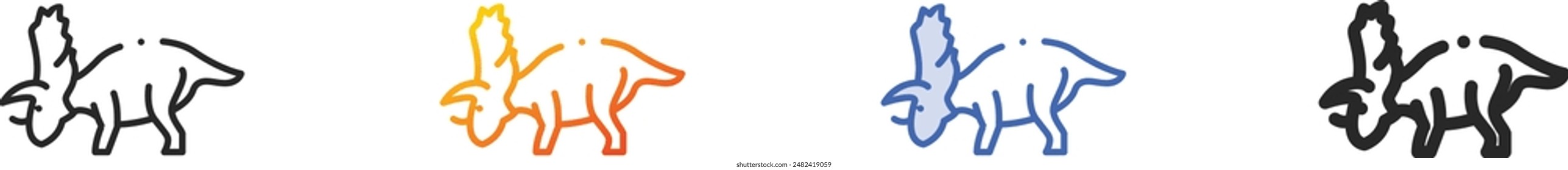 dinosaur icon.Thin Linear, Gradient, Blue Stroke and bold Style Design Isolated On White Background