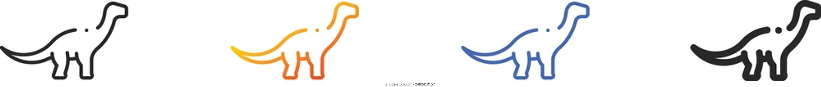dinosaur icon.Thin Linear, Gradient, Blue Stroke and bold Style Design Isolated On White Background