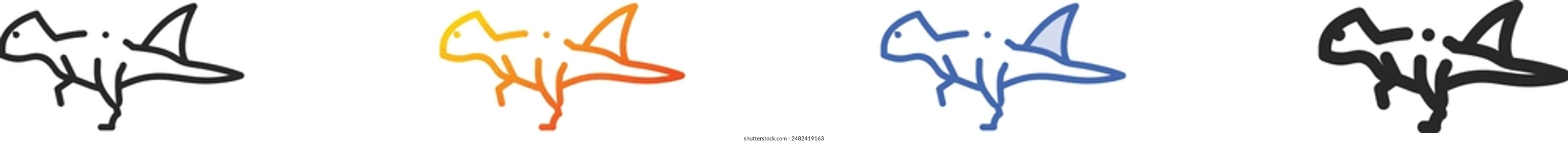 dinosaur icon.Thin Linear, Gradient, Blue Stroke and bold Style Design Isolated On White Background