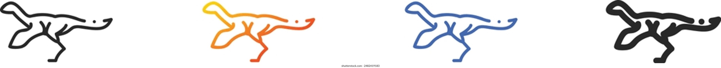 dinosaur icon.Thin Linear, Gradient, Blue Stroke and bold Style Design Isolated On White Background