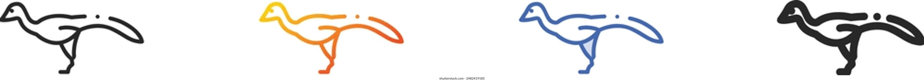 dinosaur icon.Thin Linear, Gradient, Blue Stroke and bold Style Design Isolated On White Background