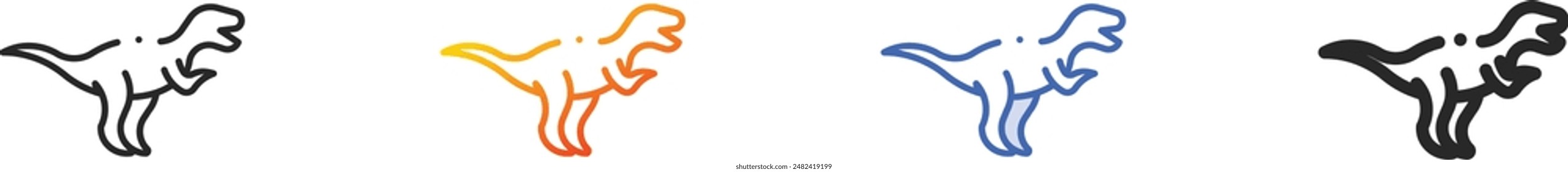 dinosaur icon.Thin Linear, Gradient, Blue Stroke and bold Style Design Isolated On White Background
