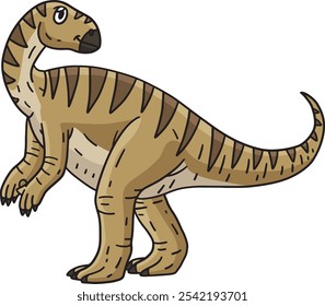 Dinosaur Iguanodon Cartoon Colored Clipart 