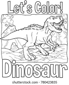 Dinosaur Illustration Art-line suitable for kids coloring activity and education 