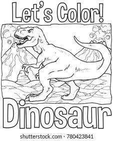 Dinosaur Illustration Art-line suitable for kids coloring activity and education 