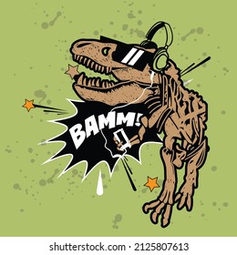 DINOSAUR ILLUSTRATION COOL GRAPHIC TEE