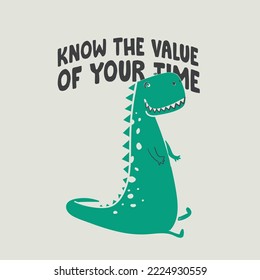 dinosaur illustration drawing graphic design cartoon character cute children boy girl print t-shirt text fun fashion