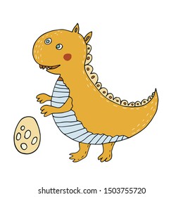 Dinosaur illustration for kids poster, holiday