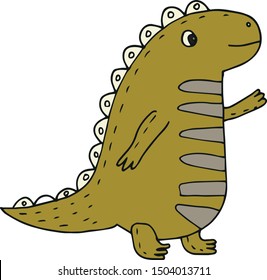 Dinosaur illustration for poster, print, children's party.