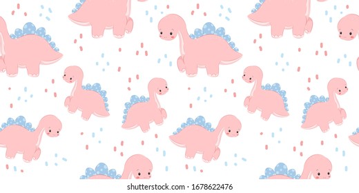 dinosaur illustration in seamless pattern for personal project, background, invitation, wallpaper and many more