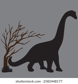 Dinosaur illustration, dinosaur silhouette, dinosaur 