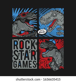 Dinosaur illustration, tee shirt graphics, vectors, typography, hand drawn artwork
