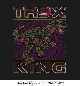 Dinosaur Illustration, Tee Shirt Graphics, Vectors, King Typography