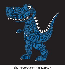 Dinosaur illustration, typography, t-shirt graphics, vectors