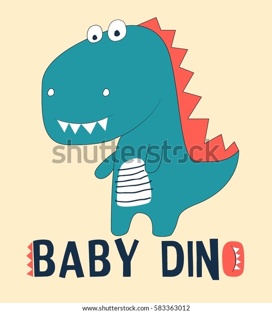 赤ちゃんの服やその他の用途に使用する恐竜のイラストベクター画像 のベクター画像素材 ロイヤリティフリー
