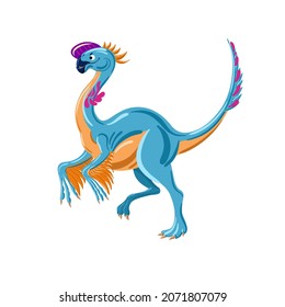 Dinosaur illustration. Vector oviraptor illustration isolated on white. 