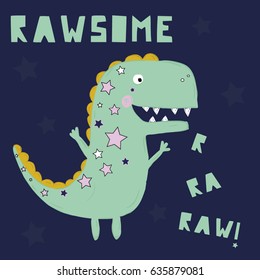 dinosaur illustration vector for print