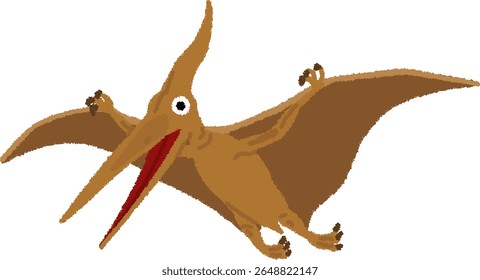 Ilustração de dinossauro.Pteranodon é um pterossauro de cabeça grande, uma de suas características definidoras sendo o longo e grande crista na parte de trás de sua cabeça.
