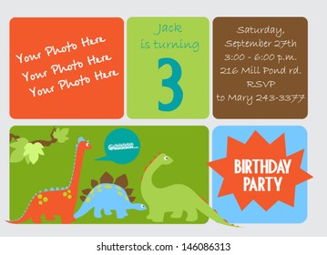 Dinosaur invitation card