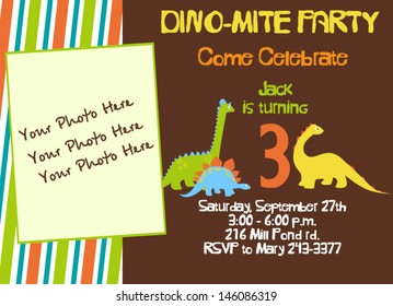 Dinosaur invitation card