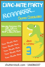 Dinosaur invitation card
